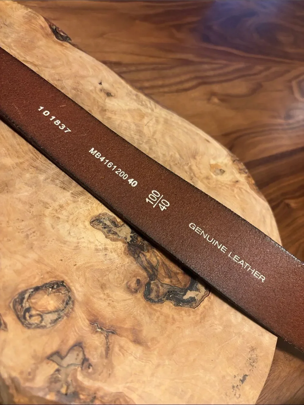Fossil Men's Dark Brown Leather Belt with Metal Buckle - 40
